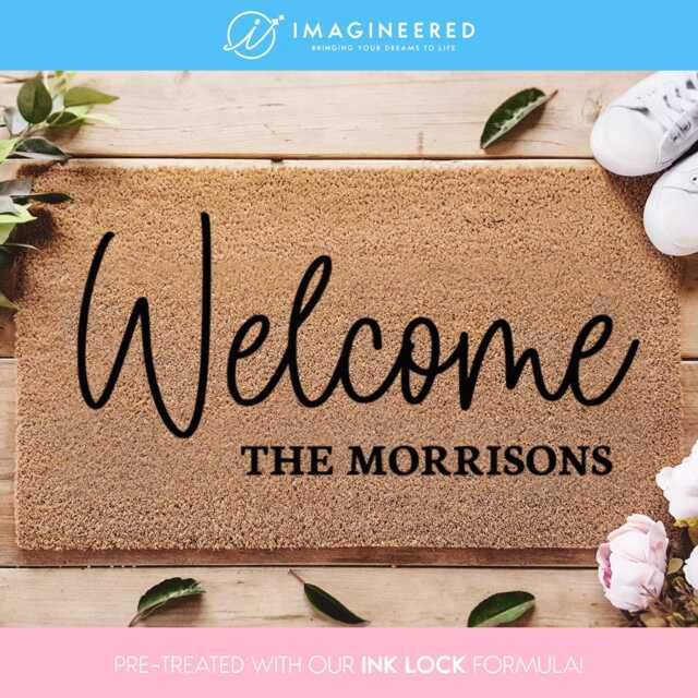Welcome Door Mat - Custom Family Name Doormat Personalized Realtor Gift Wedding New Home - image 1