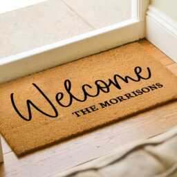 Welcome Door Mat - Custom Family Name Doormat Personalized Realtor Gift Wedding New Home - thumbnail 2