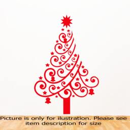 Merry Christmas Tree Wall Stickers Vinyl Removable Decal Xmas Gift Nursery Decor - thumbnail 1
