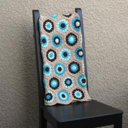 Knit Baby Blanket, Crochet Crochet Newborn Blue Brown Beige, Shower Gift-Custom Color Available - thumbnail 2