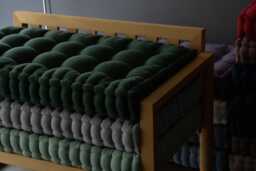 Custom Button Tufted Bench Cushion - French Window Seat Pad - thumbnail 1