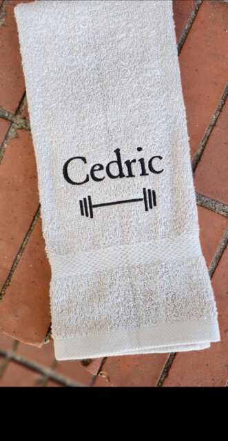 Personalized Barbell Gym Towel Monogrammed Cotton Sweat Towel - image 1