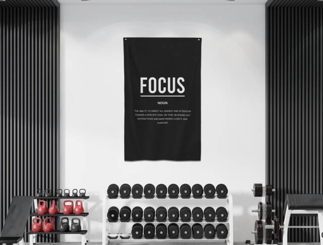 Focus Definition Banner Flag, Gym Motivation Office Banner, Sign, Wall Art, Entrepreneur Decor, Home Art - image 1
