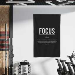 Focus Definition Banner Flag, Gym Motivation Office Banner, Sign, Wall Art, Entrepreneur Decor, Home Art - thumbnail 3