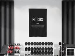 Focus Definition Banner Flag, Gym Motivation Office Banner, Sign, Wall Art, Entrepreneur Decor, Home Art