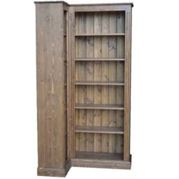 Traditional 6Ft Tall Corner Bookcase, Handcrafted Adjustable Display Solid Wood Shelving Unit, Large Bookshelves - thumbnail 2