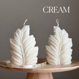 Handmade Leaf Pillar Soy Candle - Home Decor - thumbnail 3