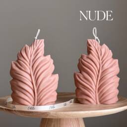 Handmade Leaf Pillar Soy Candle - Home Decor - thumbnail 2