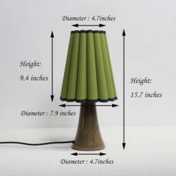 Ivy Green Fabric Table Lamp Ceramic Base, Home Furnishing-113# - thumbnail 2