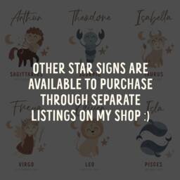 Custom Name Scorpio Print - Zodiac Nursery Personalised Baby Star Sign Art Wall Decor Room New Gift Unframed - thumbnail 2