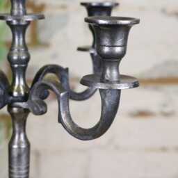 Veeha Candelabra Centerpiece 5 Candle Holder 40cm Gunmetal Silver - thumbnail 3