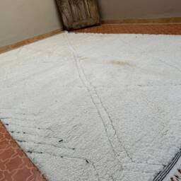 Handknotted Beni Ourain Rug 6.9 X 10.4 Ft Moroccan Lamb Wool Rug - thumbnail 4