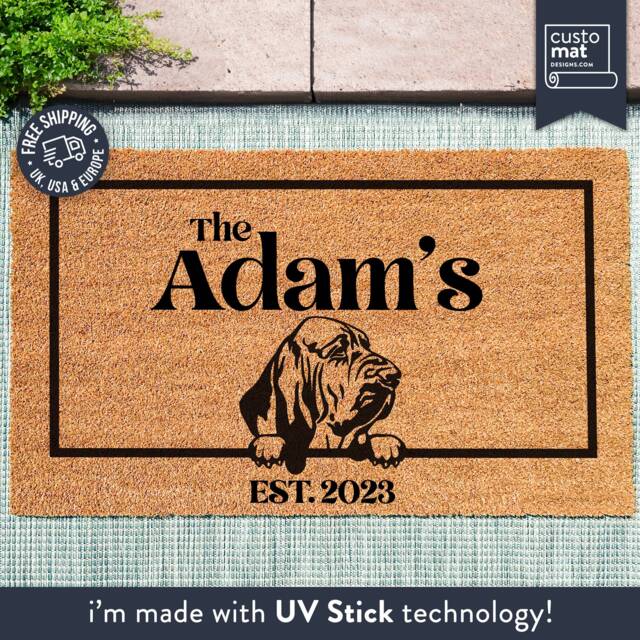 Bloodhound Door Mat - Dog Doormat- Custom Pet Breed Personalized Animal Doormat Cute Family Lover Gift Couples - image 1