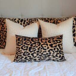 Velvet Leopard Print Body Pillow Cover - Braemore Jamil, Black & Tan - thumbnail 4