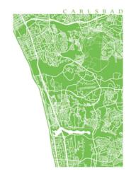 Carlsbad Map Print - California Art Poster - thumbnail 2