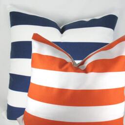 Orange Awning Stripes - Indoor Outdoor Decorative Pillow Cushion Covers Accent Throw - thumbnail 3