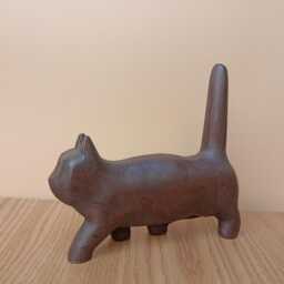 Kitten Sculpture From Wood - Hand Carved Figurine Boho Decor - thumbnail 3