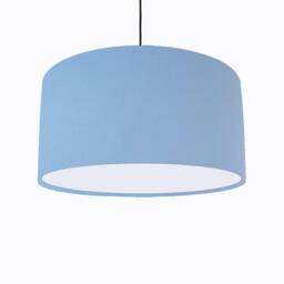 Light Blue Lampshade in Cotton With White Lining, Large Plain Ceiling Lightshade - thumbnail 1