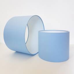 Light Blue Lampshade in Cotton With White Lining, Large Plain Ceiling Lightshade - thumbnail 2