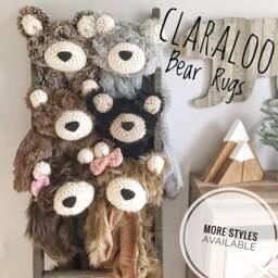 Black Bear Rug in Faux Fur For Forest Nursery Decor - thumbnail 4