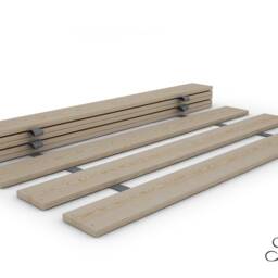 Nodax Wooden Solid Bed Frame in Walnut Finish - Model Aurora - F1 - thumbnail 3