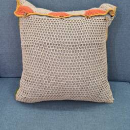 Crochet Pillow Cover Colorful, Granny Square Chevron Cover, Cushion Coloful Pillow Cover - thumbnail 3