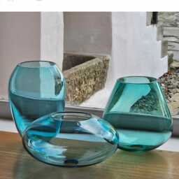 Set Of 3 Handblown Glass Pendant Lights. Custom Kitchen Island Individual Hanging Lamps - thumbnail 4