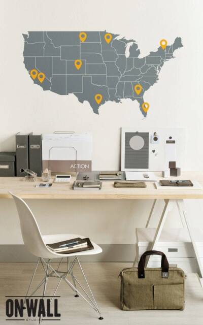 Push Pin Decal - Large United States Vinyl Sticker Office Wall Art M002 - image 1