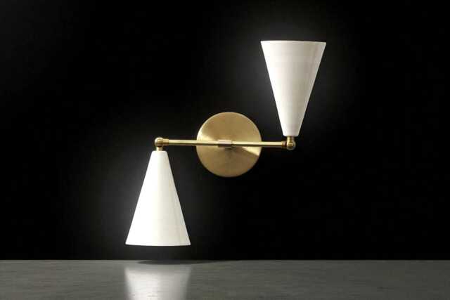 Italian Style Cone Shape Mid Century Antique Raw Brass Finish - Bedroom Lights Vanity Lamps Wall Light Sconce Fixtures - image 1