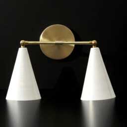Italian Style Cone Shape Mid Century Antique Raw Brass Finish - Bedroom Lights Vanity Lamps Wall Light Sconce Fixtures - thumbnail 3