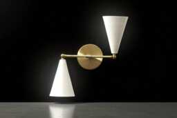 Italian Style Cone Shape Mid Century Antique Raw Brass Finish - Bedroom Lights Vanity Lamps Wall Light Sconce Fixtures - thumbnail 1