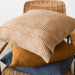 Waffle Linen&cotton Pillowcases Set Of 2/Decorative Pillowcase Natural Washed Linen Linen Throw Cushion Covers Seasonal Sale - thumbnail 2