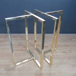 "Brass T-Look Dining Table Legs - 28"" H X 23"" W 11"" - Minimalist Custom Height 26""-30" - thumbnail 2