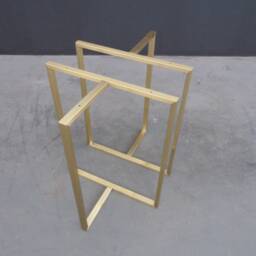 "Brass T-Look Dining Table Legs - 28"" H X 23"" W 11"" - Minimalist Custom Height 26""-30" - thumbnail 3