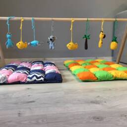 Baby Gym, Twins Wooden Baby Wide Gym Frame, Play Activity Mat Toddler - thumbnail 4