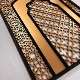 Geometric Islamic Arch Wall Art, Two Tone Ramadan Decor - thumbnail 3