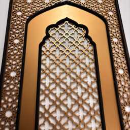 Geometric Islamic Arch Wall Art, Two Tone Ramadan Decor - thumbnail 2