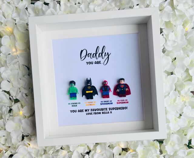 Dad Daddy Hero Gift Frame - 4 Father's Day, Christmas, Uncle, Grandad Unique Personalised Customised Gift - image 1