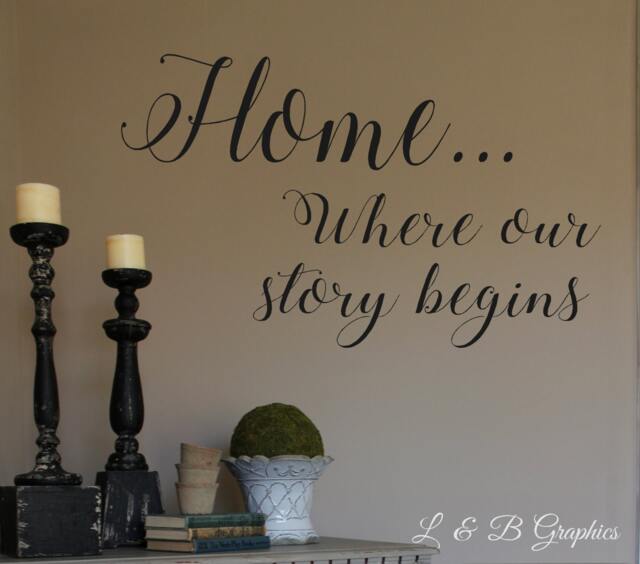 Vinyl Wall Decal - Home Where Our Story Begins-#3 - Quotes - Love Quotes - Vinyl - Welcome Decor - Begins - image 1