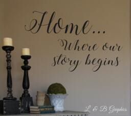 Vinyl Wall Decal - Home Where Our Story Begins-#3 - Quotes - Love Quotes - Vinyl - Welcome Decor - Begins - thumbnail 1