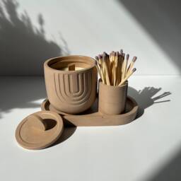 Jesmonite.candle.candle Gift Set.homeware.minimal.handmade.gift.sustainable.pastel.trinket Dish.match Holder.home Decor.scandinavian - thumbnail 3