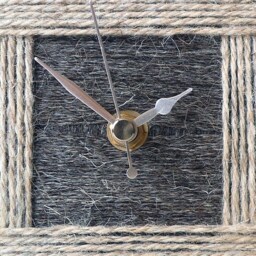 Charcoal Grey Desk Clock/Small Wall Dark & Light - 100% British Pure Herdwick Wool Yarn - thumbnail 3