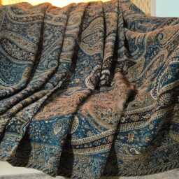 Luxury Boiled Pure Merino Wool Reversible Sofa Or Bed Throws - Ultimate Comfort & Style- Classic Indian Abstract Print - thumbnail 2