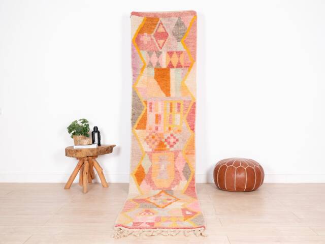 Moroccan Runner Rug 2x10 Ft, Vintage Berber Runner, Handwoven Wool Rug, Tribal Bohemian Hallway 70x312 cm - image 1