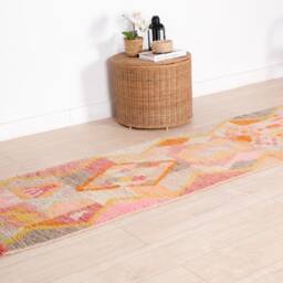 Moroccan Runner Rug 2x10 Ft, Vintage Berber Runner, Handwoven Wool Rug, Tribal Bohemian Hallway 70x312 cm - thumbnail 3