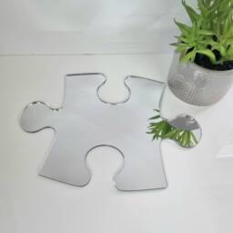 Acrylic Mirror Puzzle Piece Wall Art Personalized Engraving - thumbnail 2