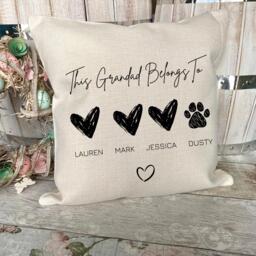Personalised Grandad Christmas Gift, This Belongs To Cushion, Gift From Grandchildren, Xmas Present - thumbnail 1