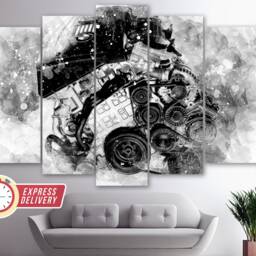 Bmw Engine Canvas Art, Mechanic Gift, Car Service Decor, Wall Print, Bmw Fan Engineer Decor - thumbnail 4