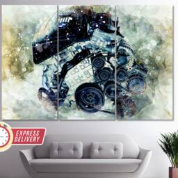 Bmw Engine Canvas Art, Mechanic Gift, Car Service Decor, Wall Print, Bmw Fan Engineer Decor - thumbnail 3