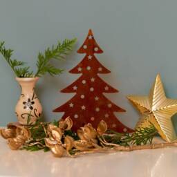 Metal Christmas Tree - Spring Decoration Patina Gift Idea Festive - thumbnail 4